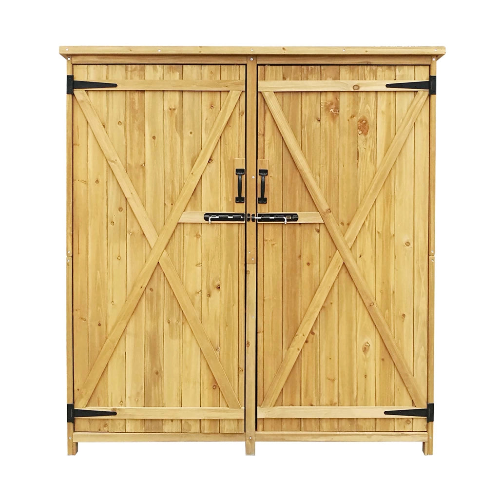 Armadio da giardino a 2 ante 1350x500x1540 mm legno di abete con tetto in bitume