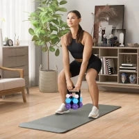 Set di manubri esagonali, 2 x 1 kg, 2 x 3 kg, 2 x 5 kg, con supporto convertibile, Multicolore