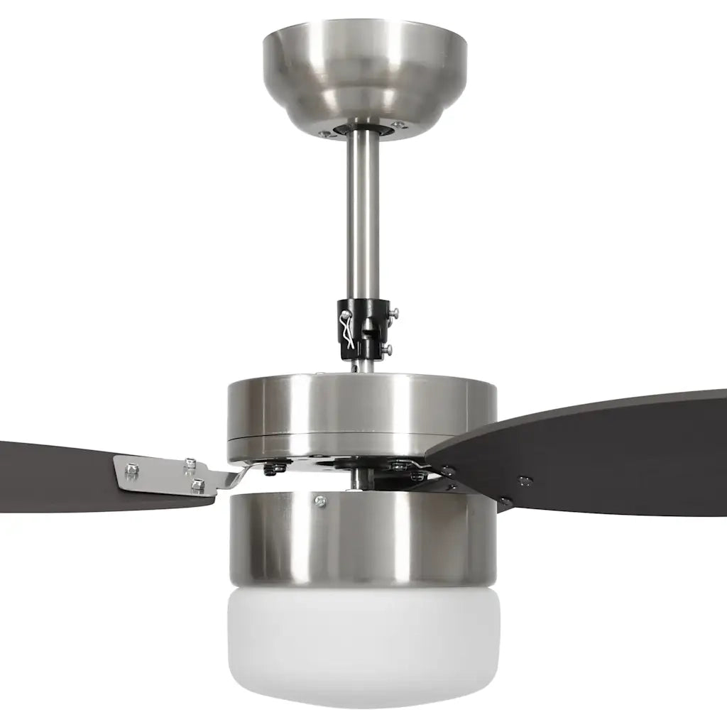 Ventilatore Soffitto con Luce e Telecomando 76 cm Marrone Scuro CFW1316372