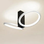 Trade Shop - Plafoniera Led 22w 2 Cerchi Bianco Moderno Lampadario Soffitto Doppio Anello 50537 -