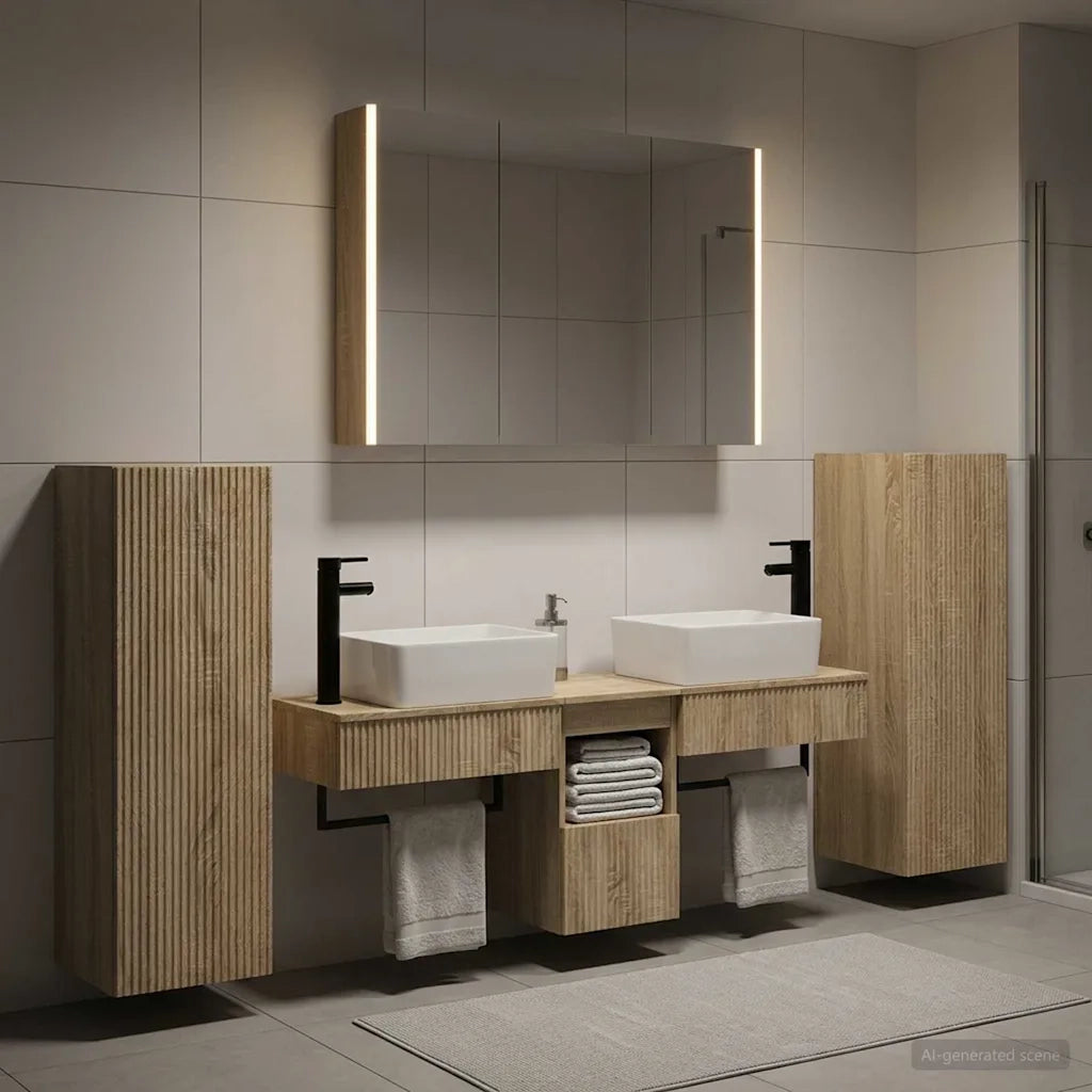 Set di mobili per il bagno 6 pcs Rovere Sonoma 3407137