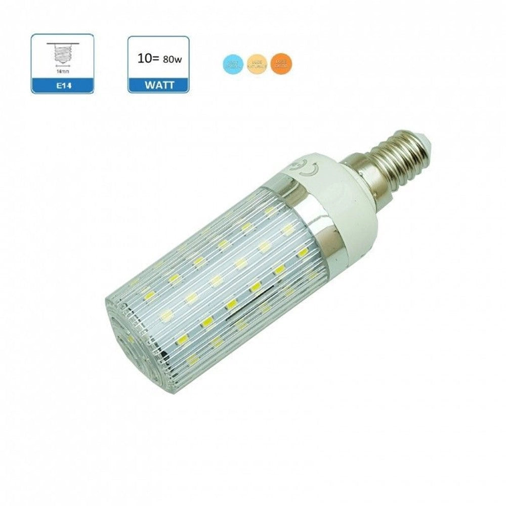 Trade Shop - Lampadina Led E14 10 Watt Tubo Mais Luce Calda Fredda Naturale Illuminazione Led -