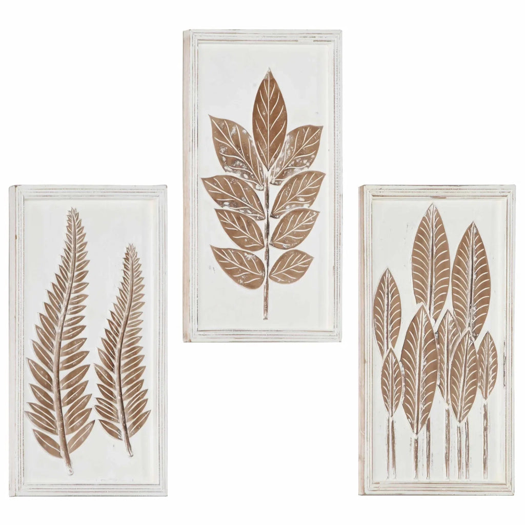 Decorazione artistica 3 pcs Marrone e bianco 40 x 40 x 1,5 cm 42046760