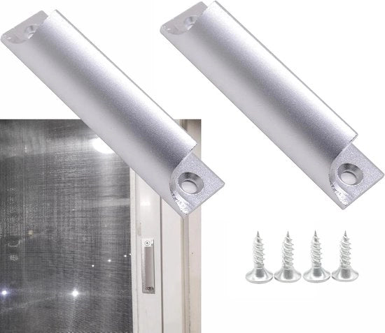 Set di manubriio per finestra a mano - 2 pezzi - Argento 90 mm - Inclusi viti