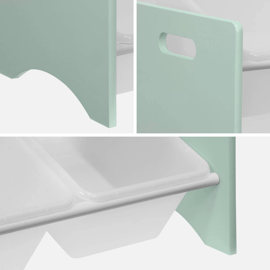 Contenitore per giocattoli con 9 scomparti, verde celadon