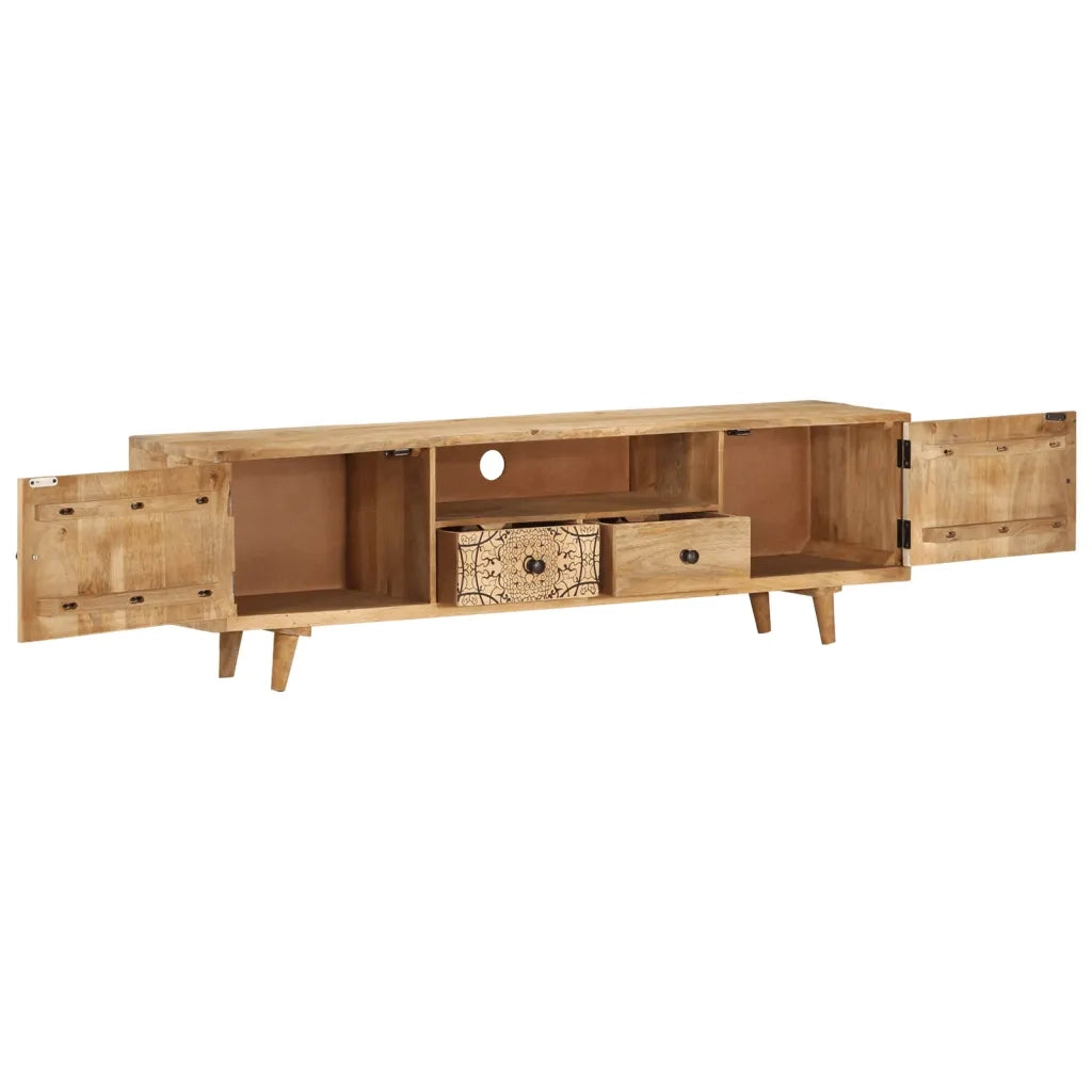 Mobile Porta TV-Credenza per TV 140x30x40 cm in Legno Massello di Mango