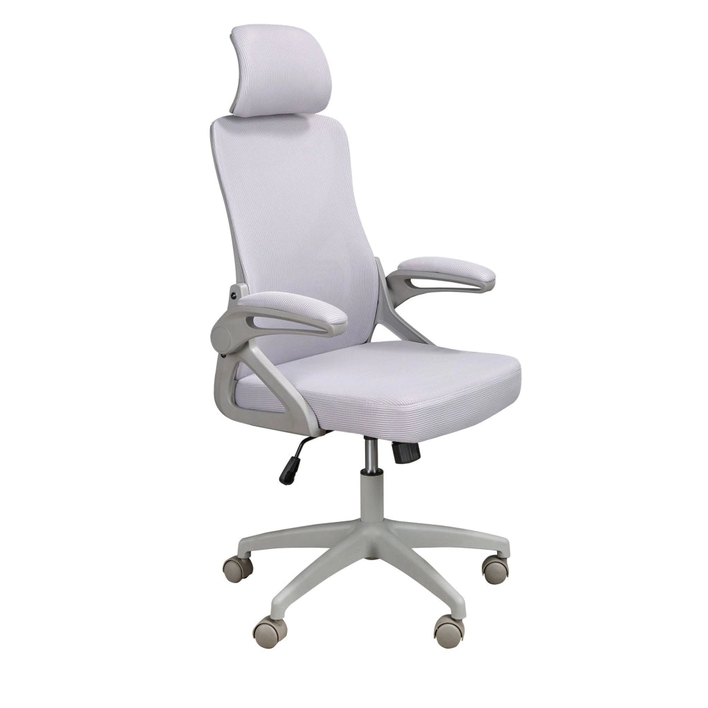 Sedia girevole da ufficio in tessuto grigio
