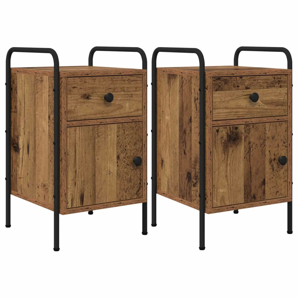 Armadio da Notte 2 pz Legno antico 35 x 36,5 x 61 cm 8007656