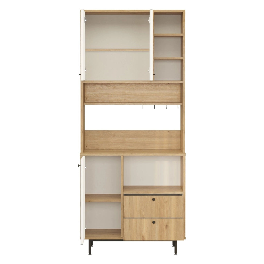 Madia Romallo, Credenza 2 Cassetti, 88x36x205h cm Marrone Rovere