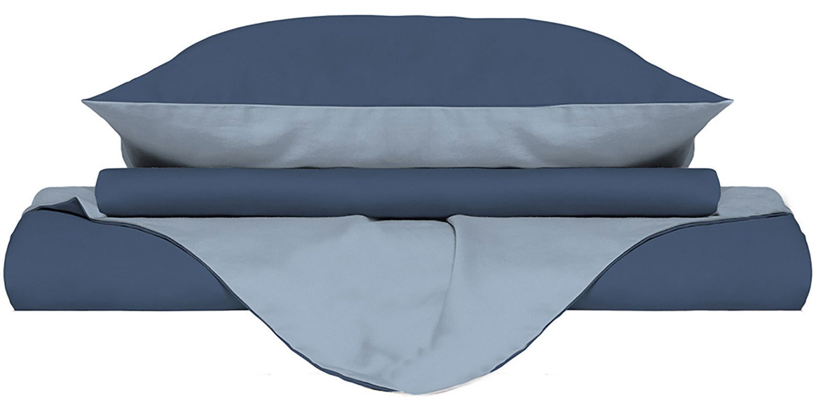 Copripiumino Singolo con Sacco e Federe Doubleface Avio/Azzurro