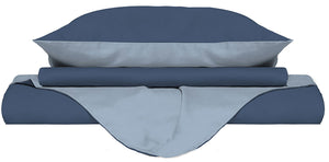 Copripiumino Singolo con Sacco e Federe Doubleface Avio/Azzurro