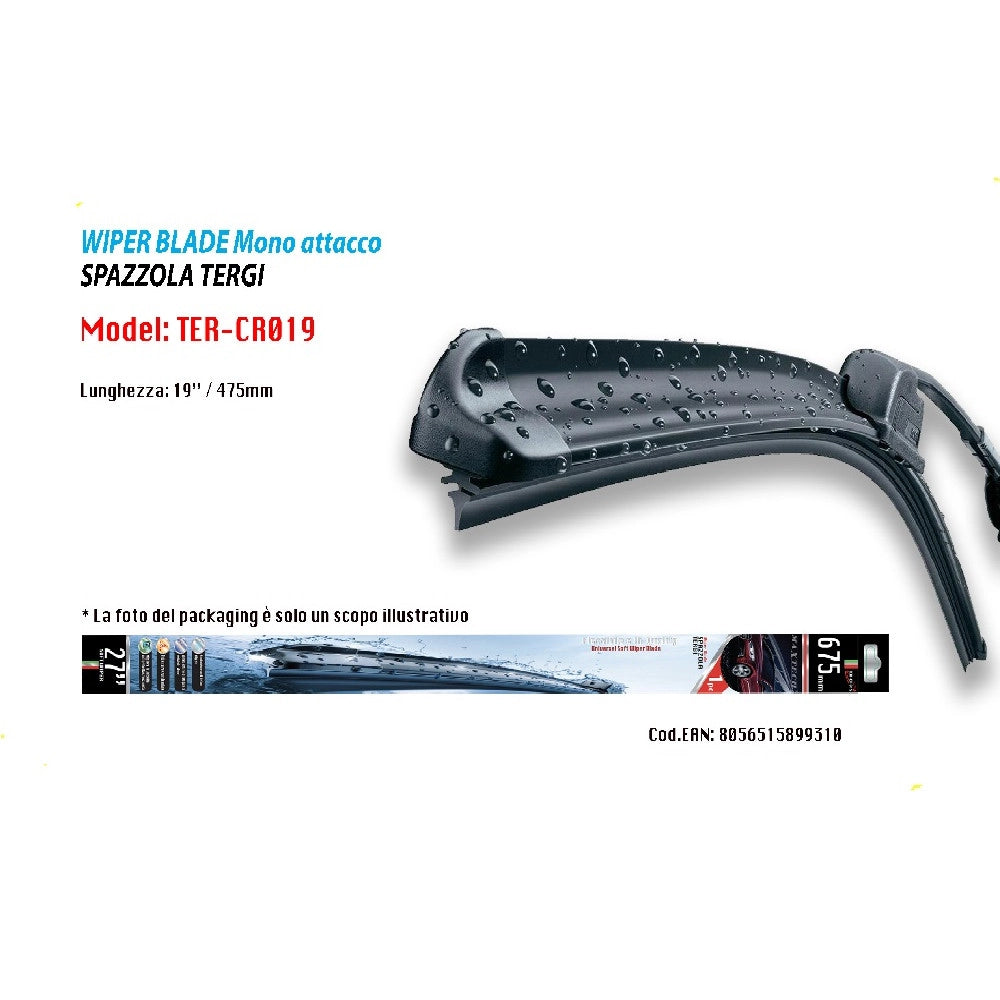 Trade Shop - Tergicristallo Morbido Spazzola Ricambio Auto Maxtech Da 19" Ter-cr019 -