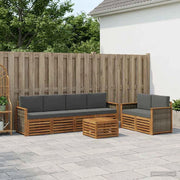 Set di divani da esterno 7 pz Naturale e Antracite 3384048