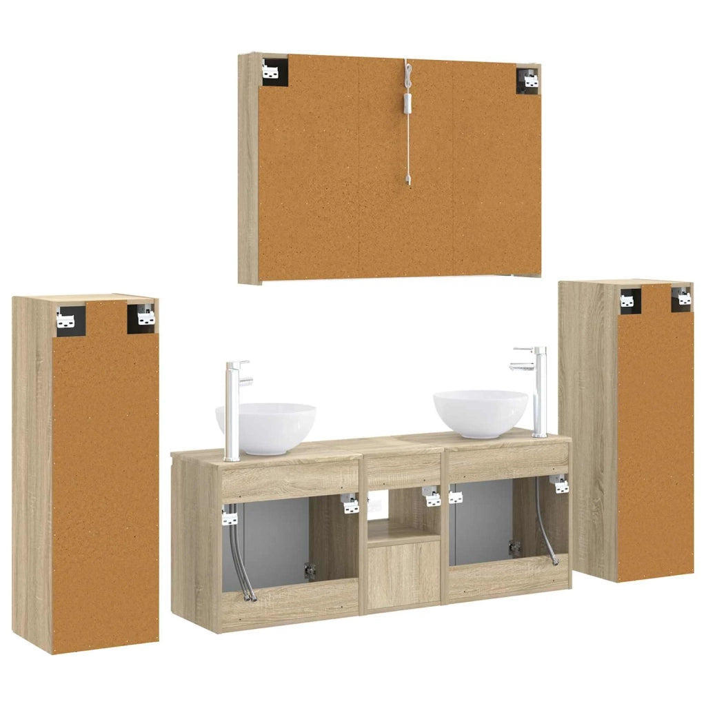 Set di mobili per il bagno 6 pcs Rovere Sonoma 3407153