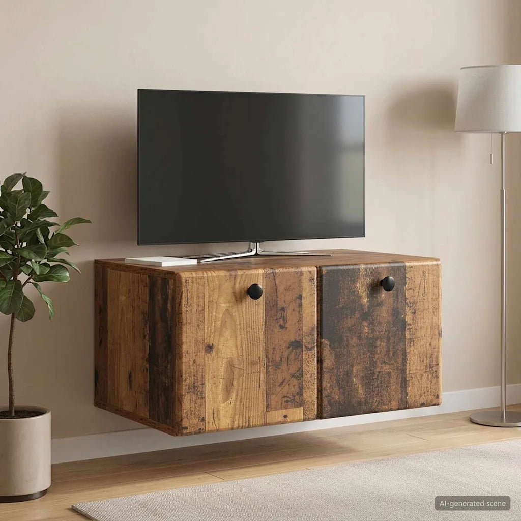 Mobile Porta TV da Muro 59,5 x 41 x 30 cm Legno antico 899193