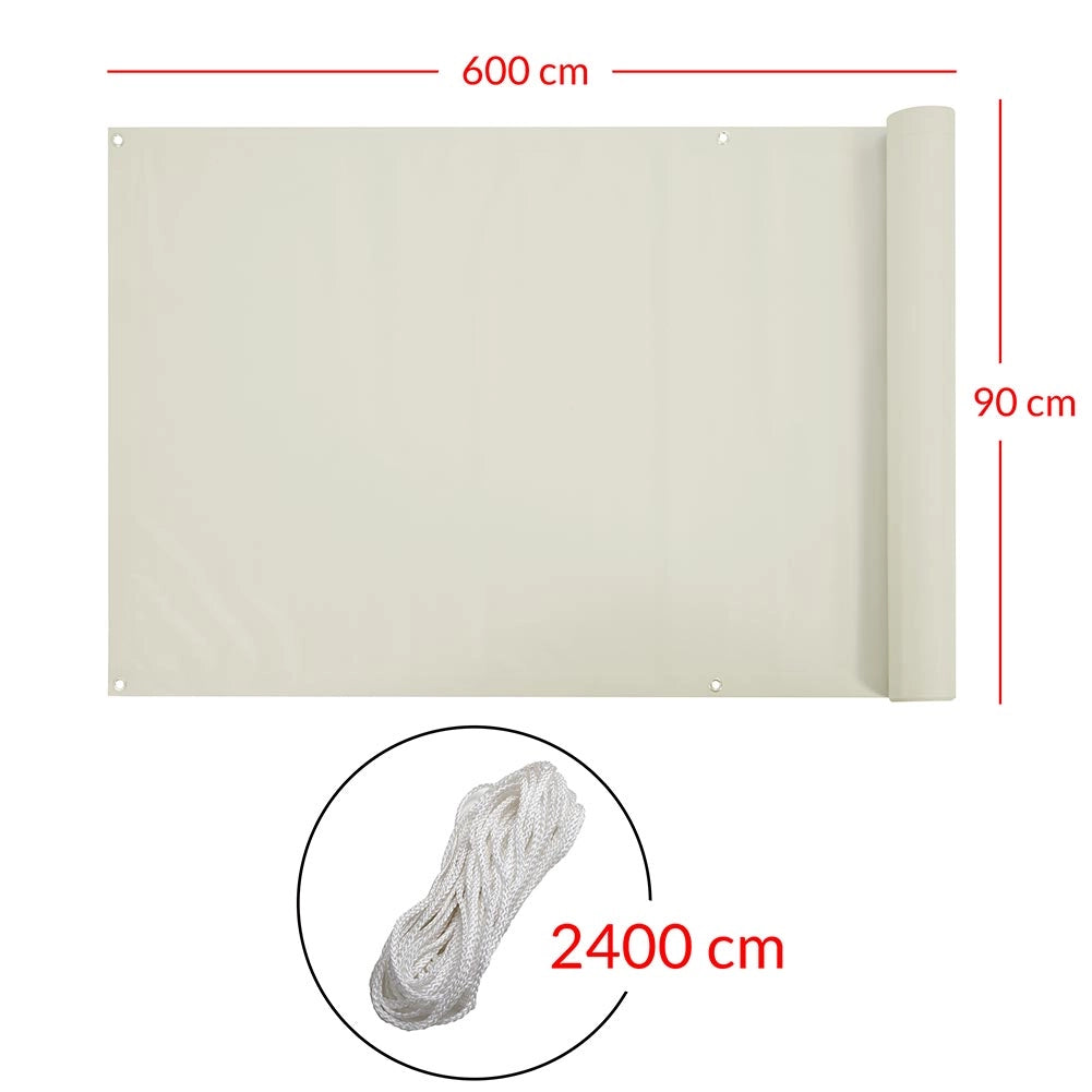 Telo Copertura Frangivista Frangivento Ringhiera Protezione Vento Balcone Beige