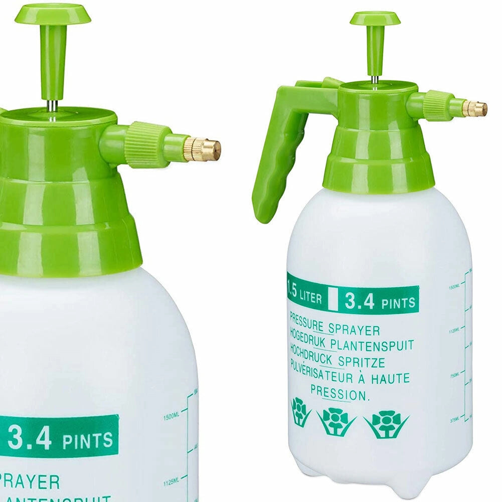 Spruzzatore a Pressione 1,5 Lt Ugello Regolabile in Ottone da Giardino Pesticidi