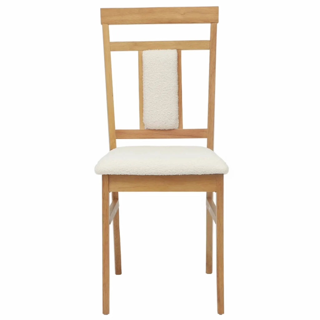 Sedia da pranzo 2 pcs Naturale e chiaro Legno di gomma solido