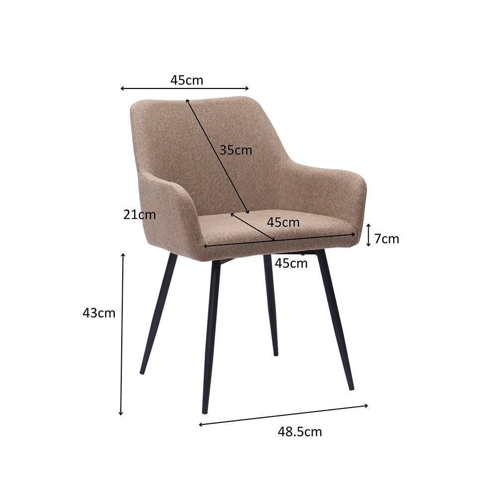 Sedia da pranzo classica - Xylo - Assise ampia braccioli alti gambe in metallo