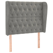 Testiera | Testata ad Orecchio Grigio Chiaro 93x23x118/128 cm in Velluto