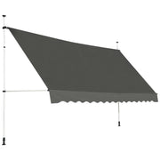 Tenda da sole retrattile da 200 x 200 a 300 cm con manovella resistente ai raggi UV design moderno in alluminio grigio 20_0021148