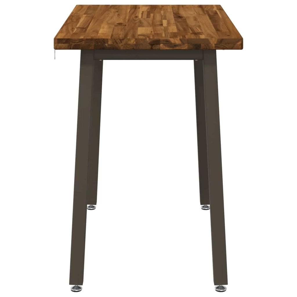 110 x 55 x 75 cm Legno di Acacia Massello Naturale e Caffè 937582