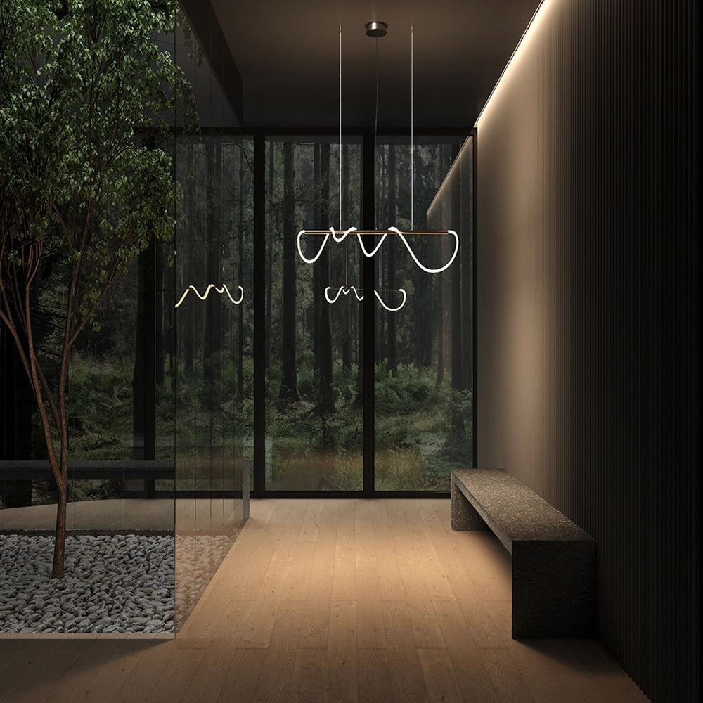 Maytoni Lampadario Moderno Tau 1 luce LED integrato oro alluminio