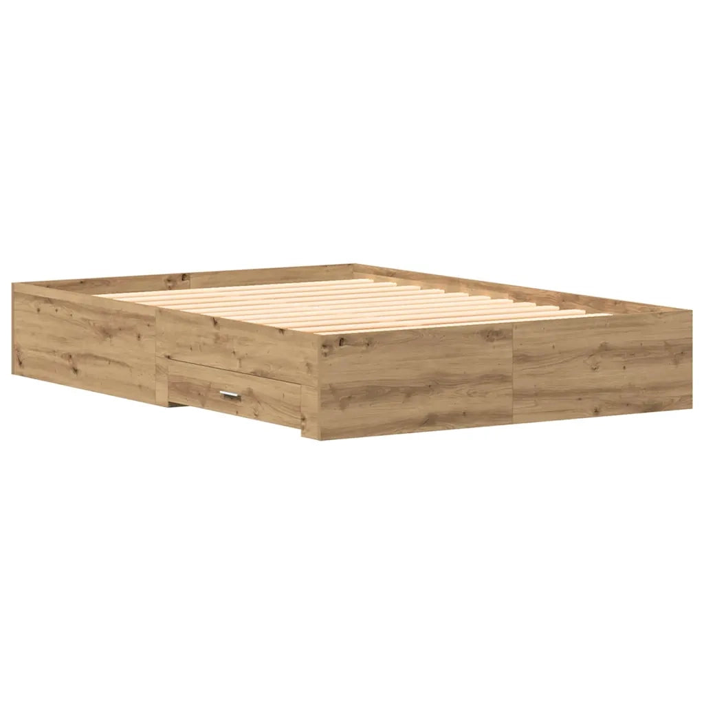 Struttura del letto-Giroletto Rovere artigianale 140 x 190 cm 589452