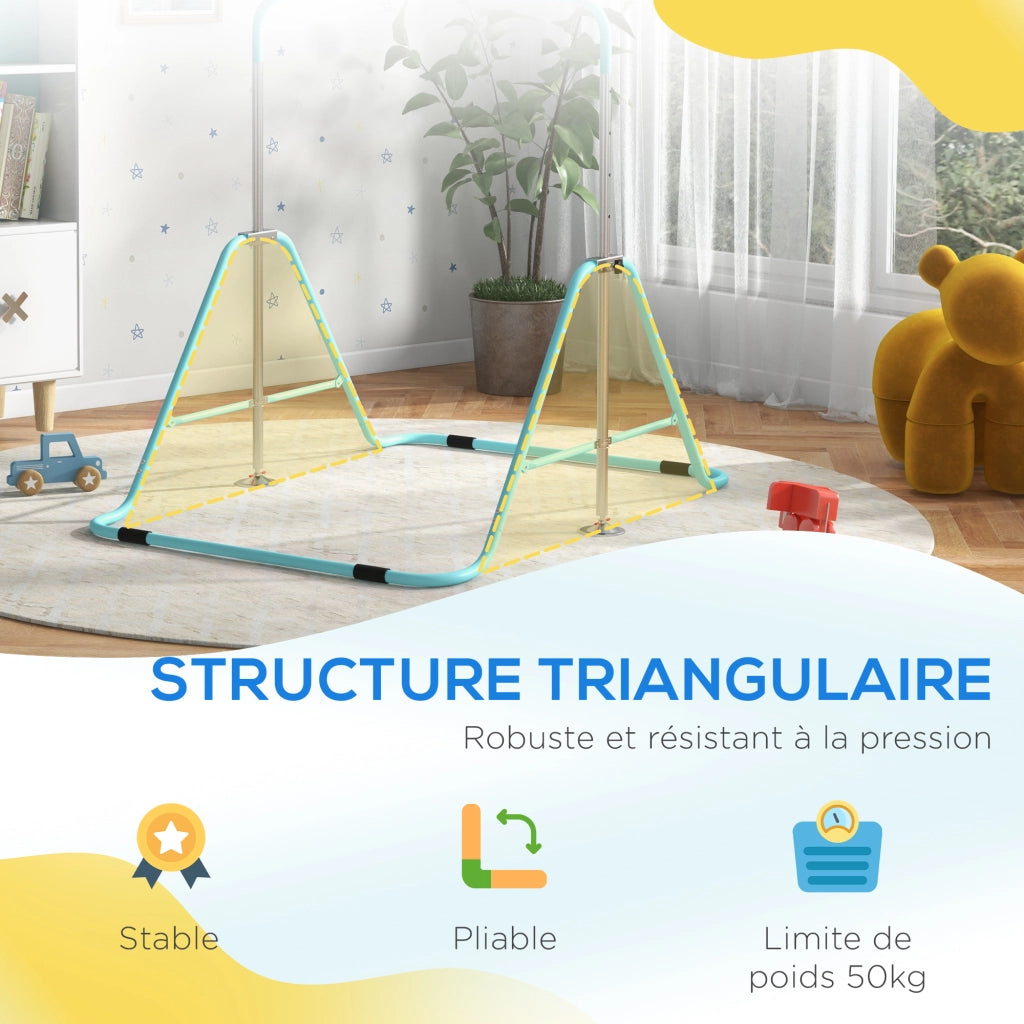 Barra per trazioni pieghevole per bambini regolabile 88-128 cm ¨C zephmum ¨C verde