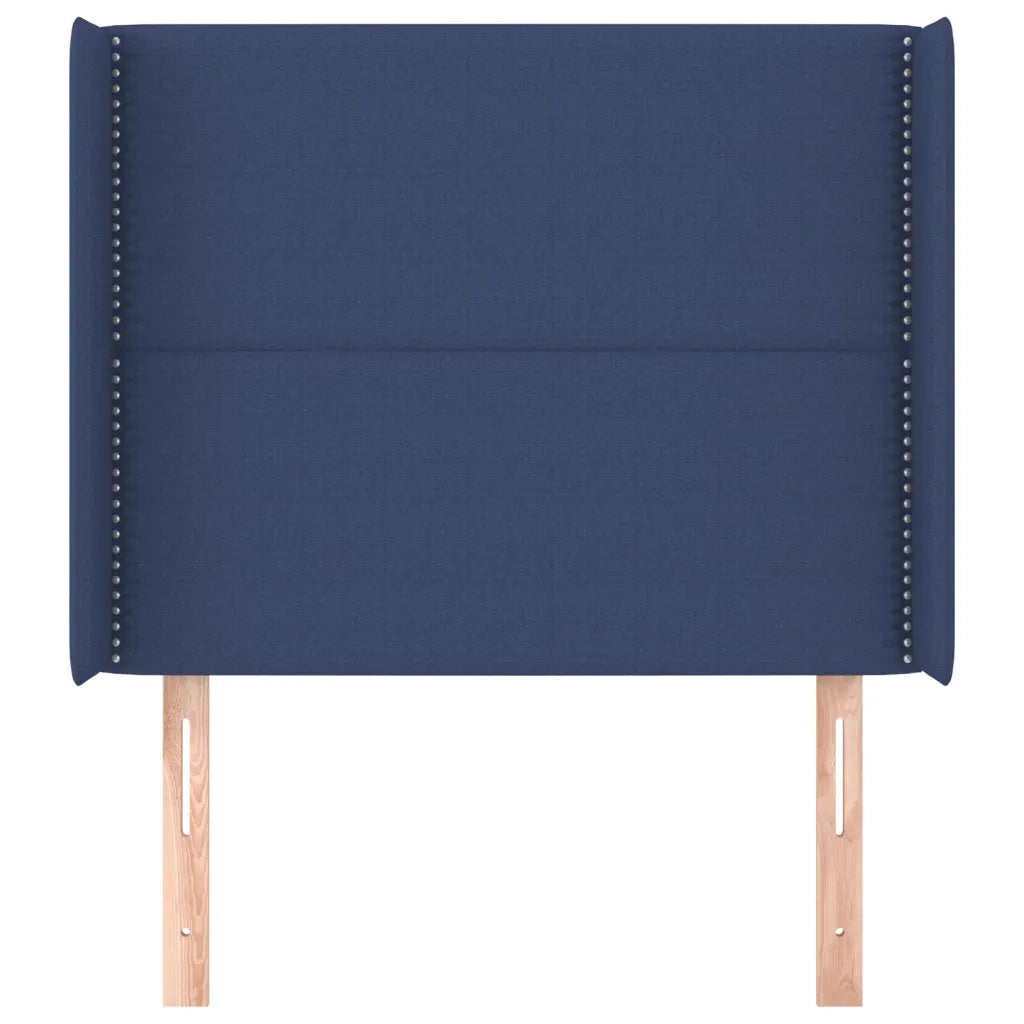 Testiera ad Orecchio-Testata con Orecchie Blu 103x16x118/128 cm in Tessuto 738079