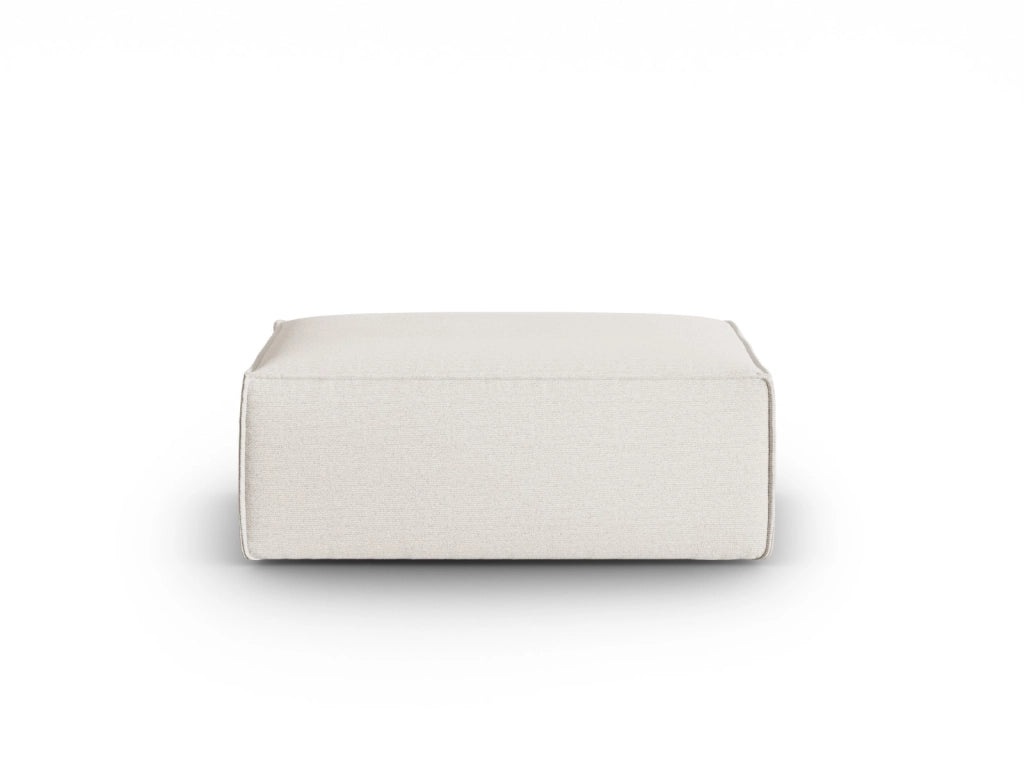 Cosmopolitan Design - Pouf "Mackay" in velluto strutturato avorio 