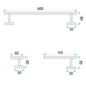 Set Accessori Da Bagno Ari Black 4 Pezzi