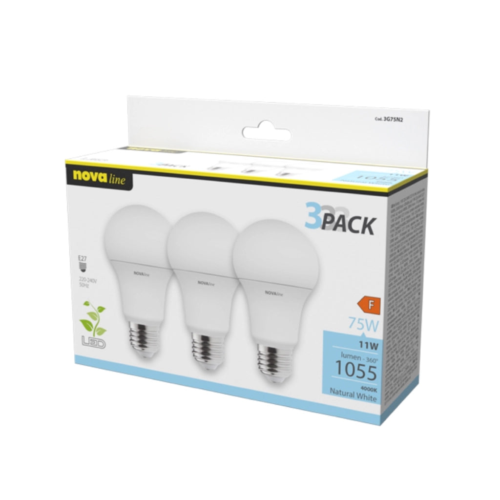 Set 3 lampadine LED Classic 12W E27 calda