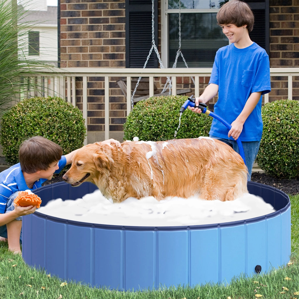 Vasca da bagno per cani e gatti pieghevole ¨C zephmum ¨C Blu 140x30 cm