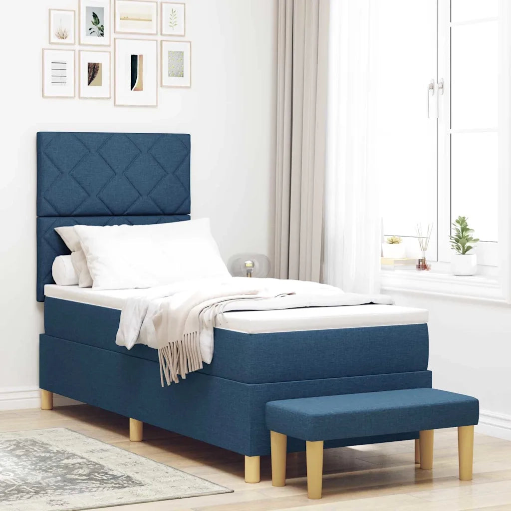 Letto a molle con materasso Blu 80 x 200 cm Tessuto 3344337