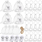 Set di 24 Sacchetti di Organza con Etichette di Ringraziamento per Feste di Nascita