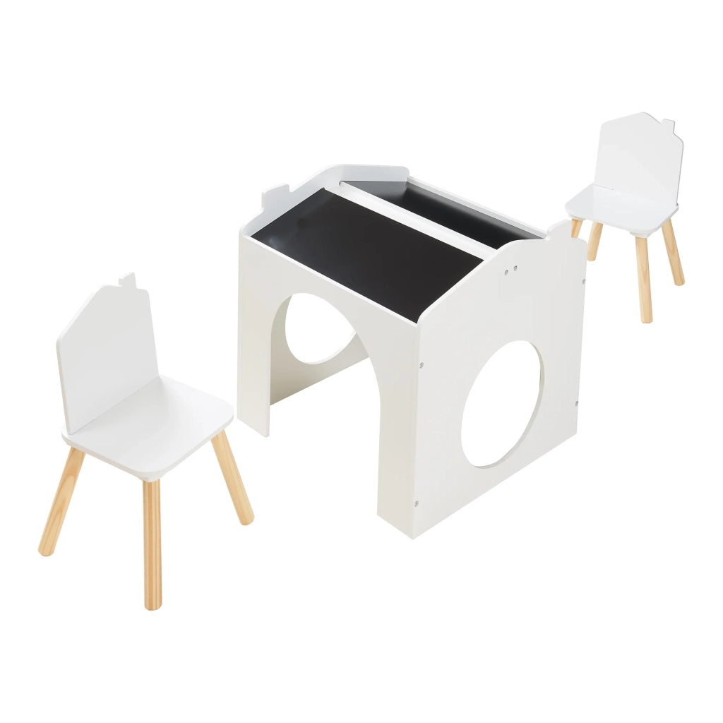 Set tavolo da disegno per bambini e 2 sedie bianco 03_0009445