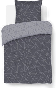 Tappeto da letto Antracite Cotone 140 x 200 cm con cuscino 65 x 65 cm