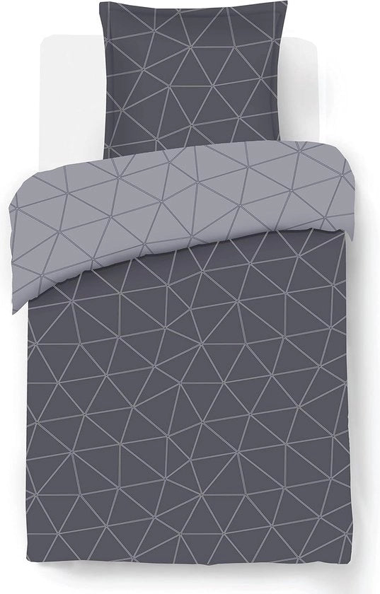 Tappeto da letto Antracite Cotone 140 x 200 cm con cuscino 65 x 65 cm