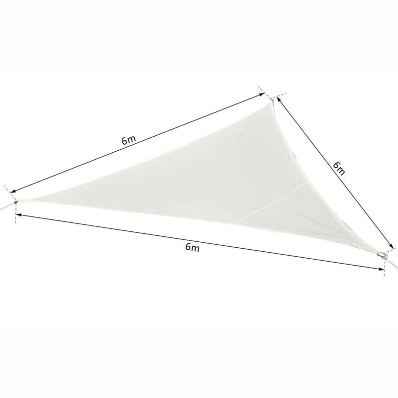 TENDA DA SOLE A VELA OMBREGGIANTE 6 X 6 X 6 MT COLORE CREMA