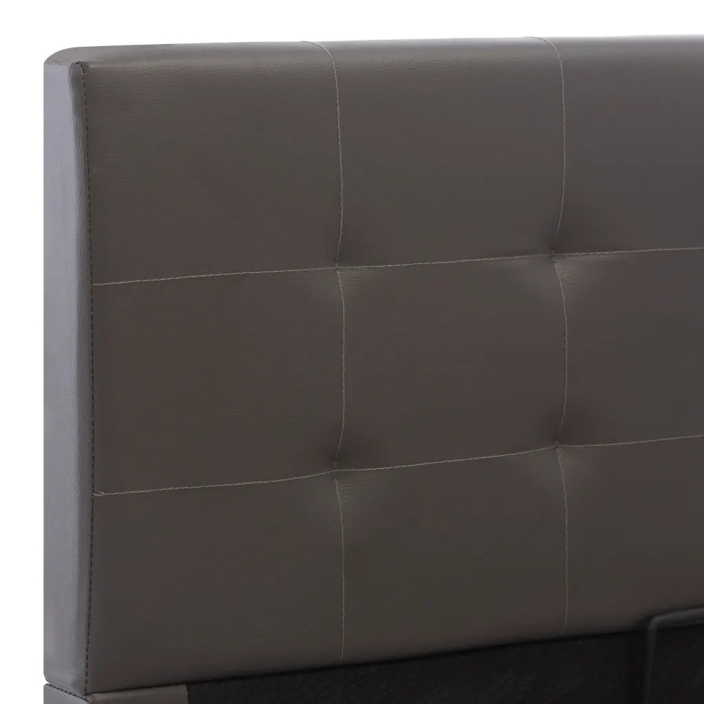 Letto singolo | Letto per adulti | Giroletto con Contenitore Idraulico Grigio Similpelle 100x200cm