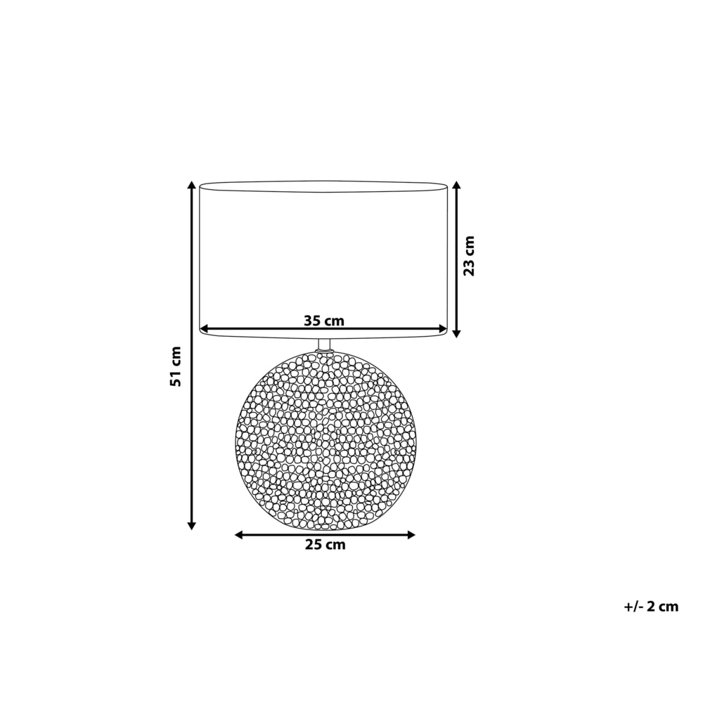Lampada da Tavolo Argento e Nero Ceramica Base Lucida Paralume Tamburo in Poliestere Design Glam