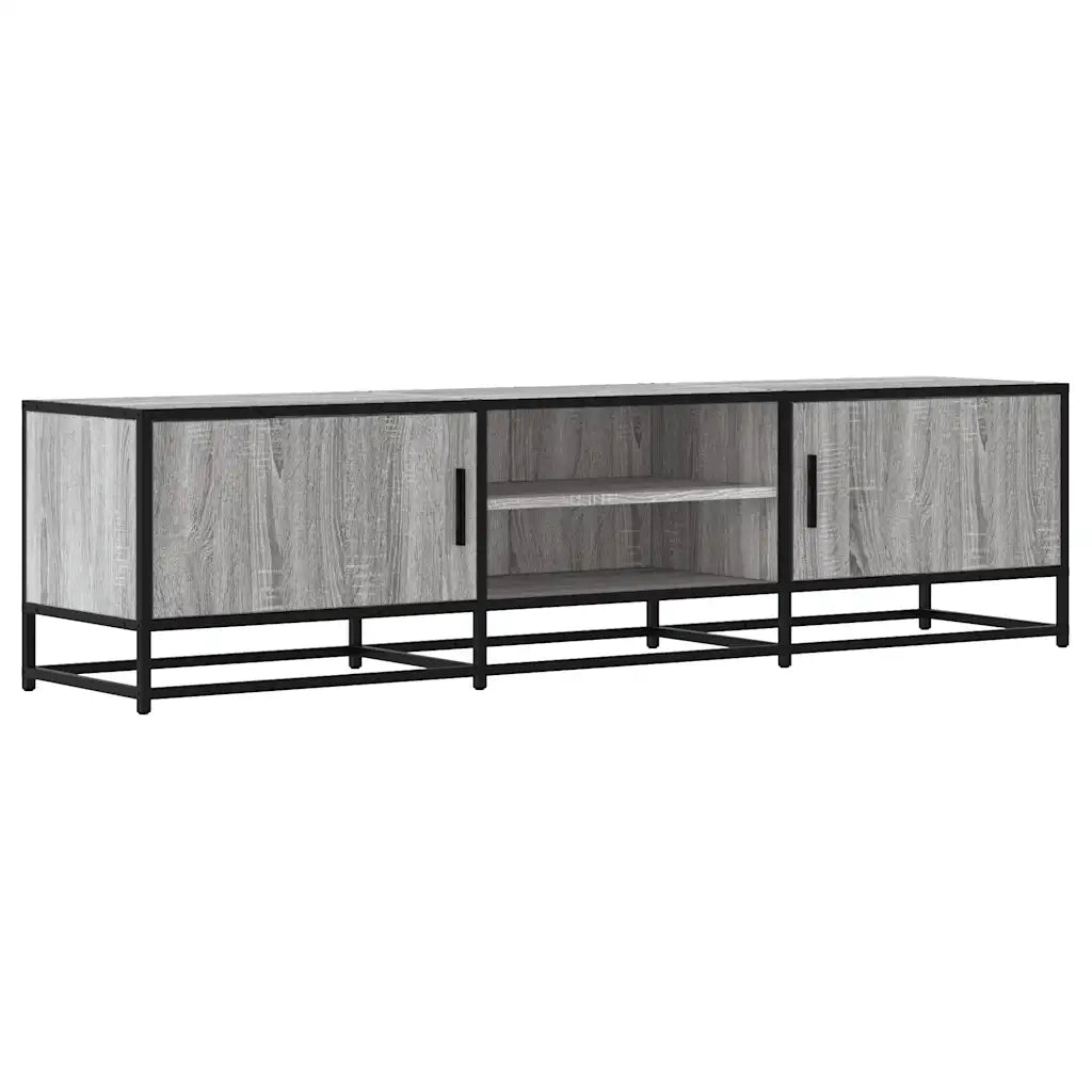 Mobile TV Grigio Sonoma 160x35x41cm Legno Multistrato e Metallo 848847