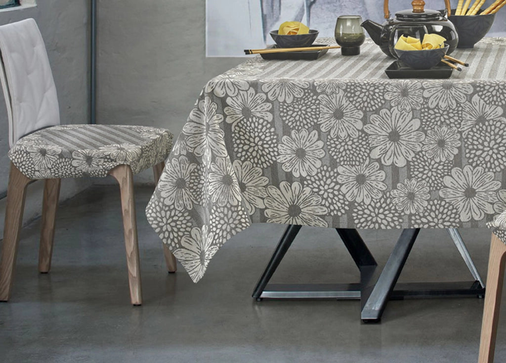 Copritavolo Antimacchia Disegno Sole Colore Grigio By Suardi - 140x210 - Grigio