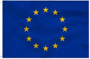 Bandiera Europa 90 x 150 cm - Stoffa in Poliestere Resistente - Supporto per Asta - Asta per Bandiera - Adatto per Esterno - Alta Qualità