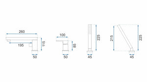 Rubinetto Da Vasca Rea Glen Black In Tre Parti
