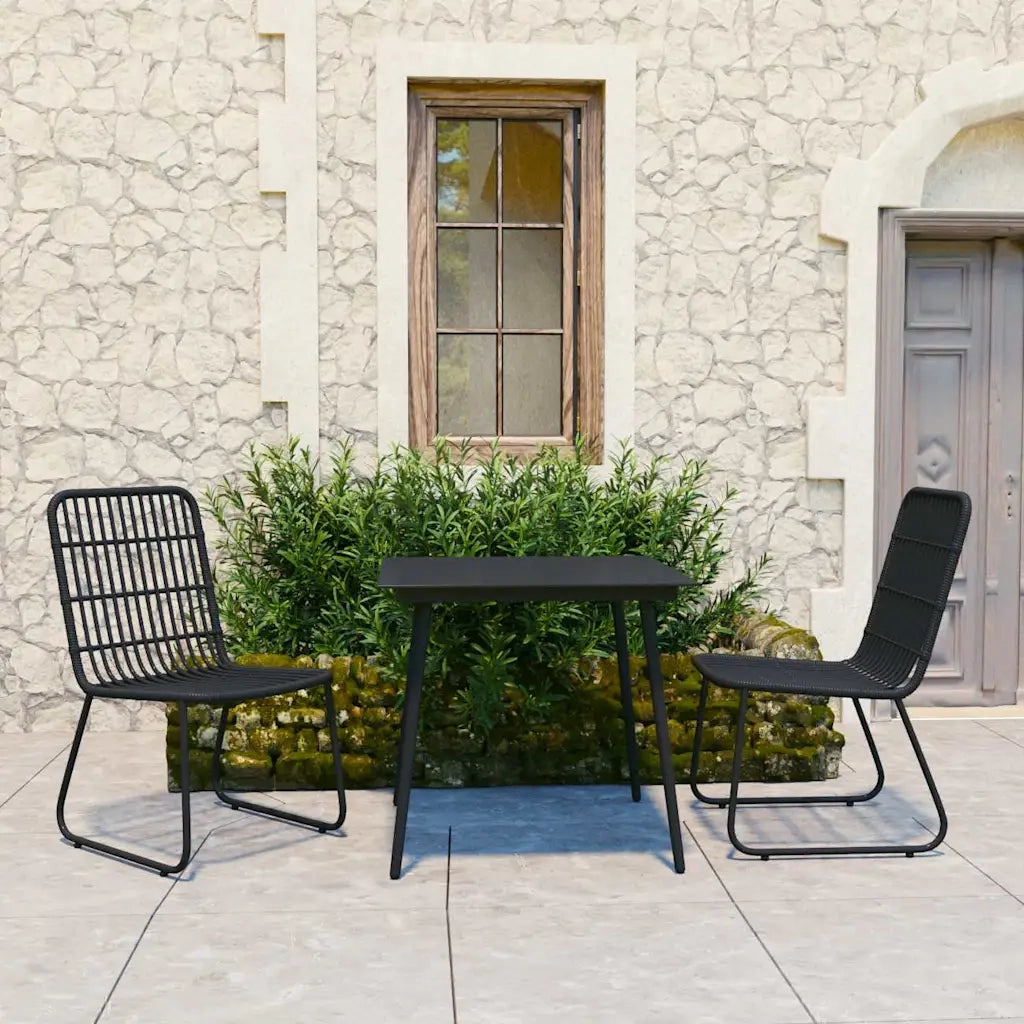 Set da Pranzo da Giardino 3 pz | Set Salotto da Giardino in Polyrattan e Vetro