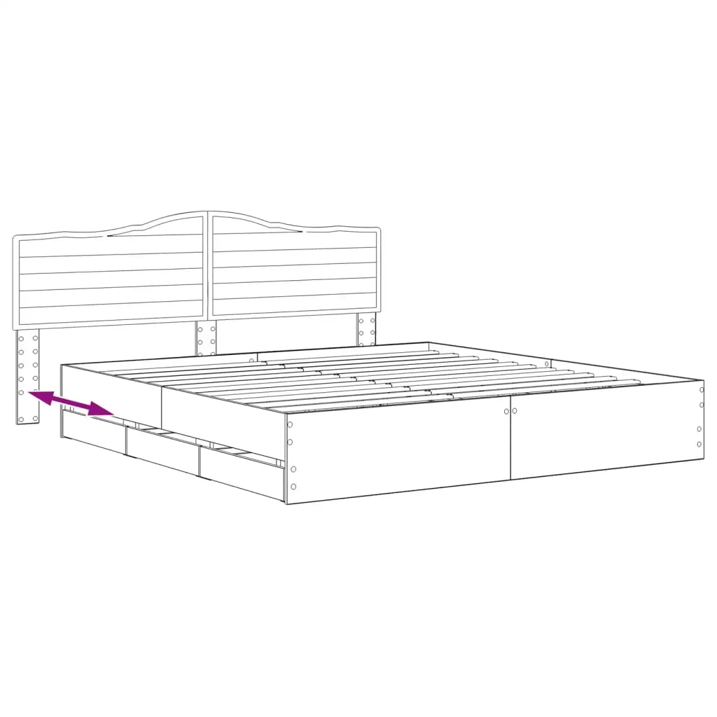 Bed Frame with Storage and Headboard Artisan Oak 180 x 200 cm 3445839