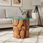 Tavolino da Salotto-Tavolino da soggiorno-Tavolo in Legname Massello di Teak 60 cm