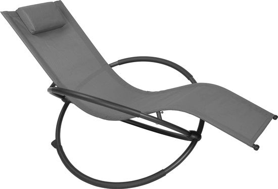 Sedia Oscillante per Esterno - Sedia da Giardino, Sedia da Sole, Sedia da Sole - Resistente al Tempo e Comoda - 152x53x88 cm - Grigio